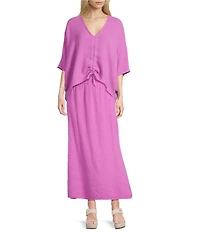 Bryn Walker Market Cotton Gauze Flat Waist A-Line Midi Skirt