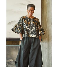 Bryn Walker Memory Crunch Elastic Waist Wide Leg Lantern Pants