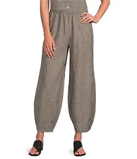 Bryn Walker Oliver Cross-Dyed Linen Elastic Waist Lantern Wide Leg Pants