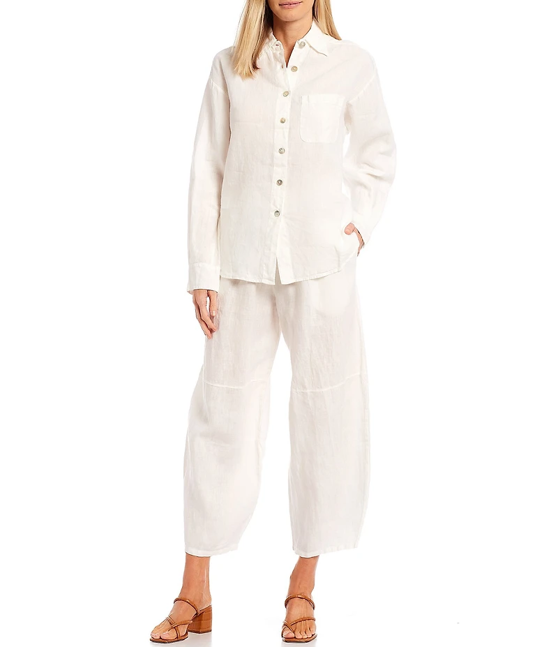 Bryn Walker Olivier Light Linen Ankle Lantern Coordinating Pull-On Pants