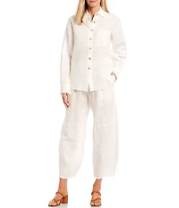 Bryn Walker Olivier Light Linen Ankle Lantern Coordinating Pull-On Pants