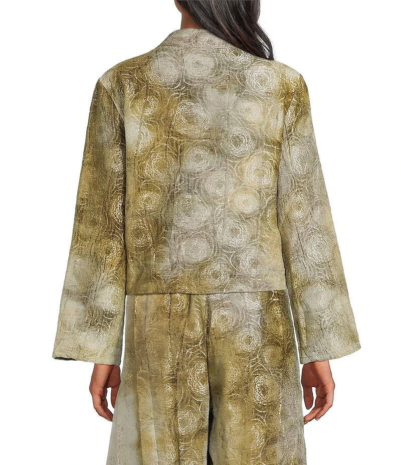 Bryn Walker Olivia Coordinating Velvet Chenille Mandarin Collar Long Sleeve Jacket