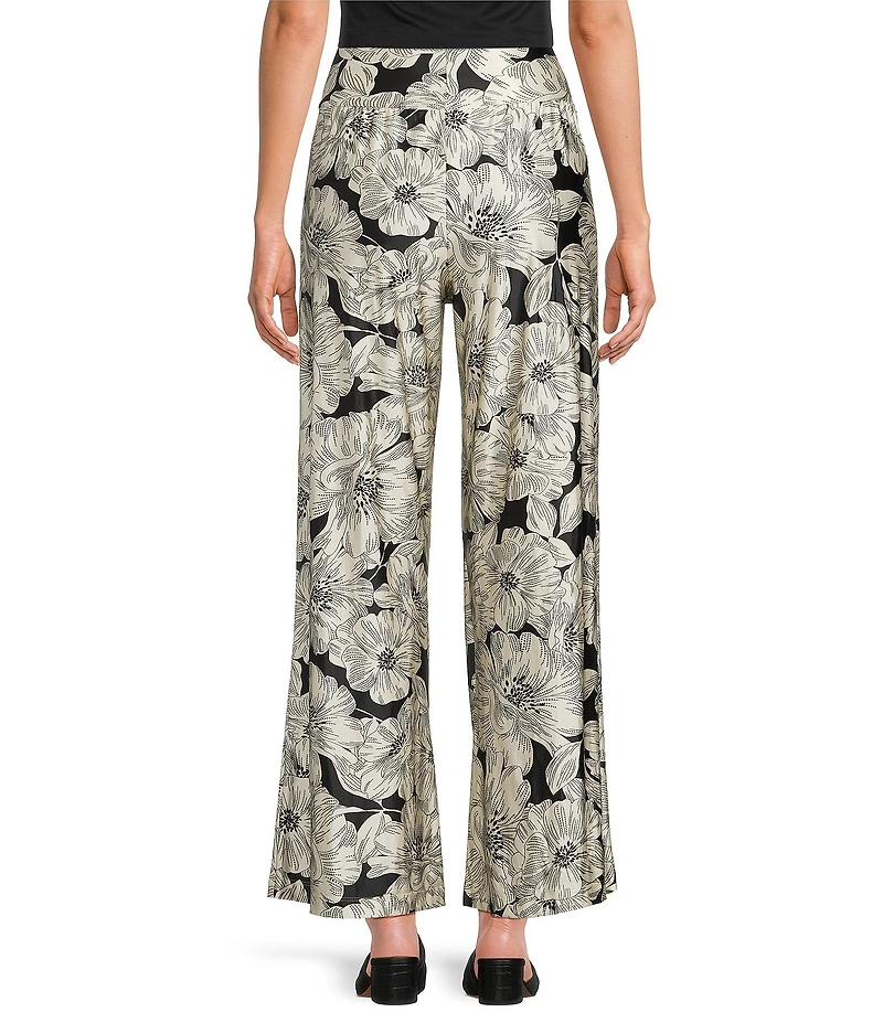 Bryn Walker Osca Biachi Neri Knit Flat Front Wide Leg Coordinating Pull-On Pants