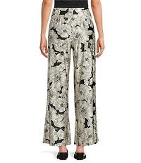 Bryn Walker Osca Biachi Neri Knit Flat Front Wide Leg Coordinating Pull-On Pants