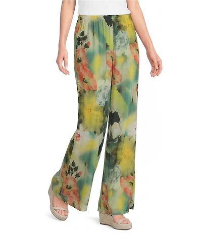 Bryn Walker Osca Giardino Print Elastic Waistband Wide Leg Pant