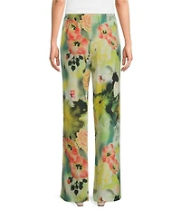 Bryn Walker Osca Giardino Print Elastic Waistband Wide Leg Pant