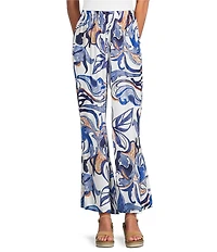 Bryn Walker Osca Printed Elastic Waist Wide Leg Pull-On Pants