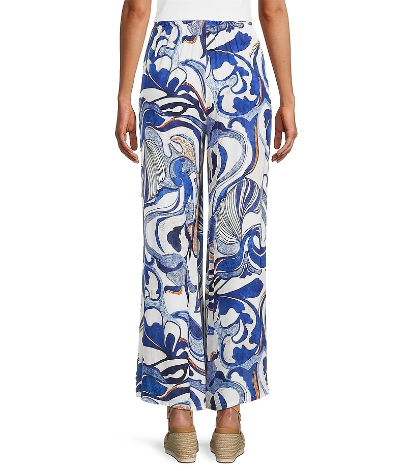 Bryn Walker Osca Printed Elastic Waist Wide Leg Pull-On Pants