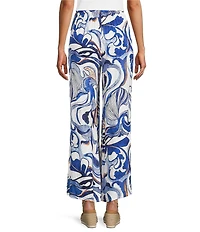 Bryn Walker Osca Printed Elastic Waist Wide Leg Pull-On Pants