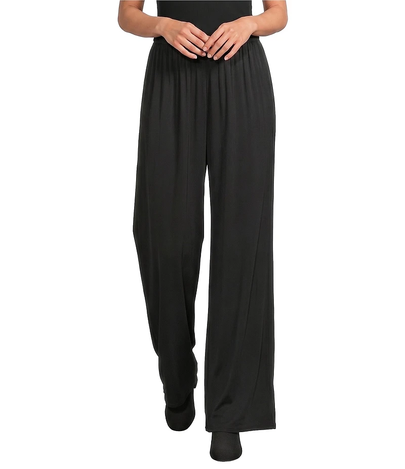 Bryn Walker Osca Satiny Woven Wide-Leg Relaxed Pull-On Pant