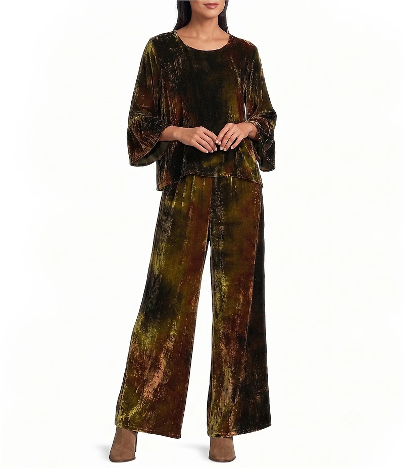 Bryn Walker Osca Velvet Wide-Leg Pull-On Pant