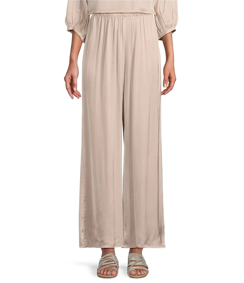 Bryn Walker Osca Viscose Satin Wide Leg Pull-On Pants
