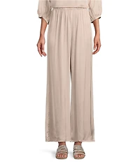 Bryn Walker Osca Viscose Satin Wide Leg Pull-On Pants