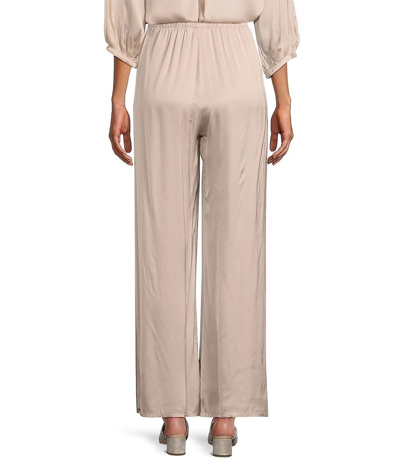 Bryn Walker Osca Viscose Satin Wide Leg Pull-On Pants