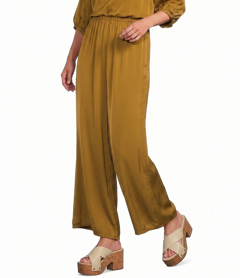 Bryn Walker Osca Woven Satin Wide-Leg Pull-On Coordinating Pants