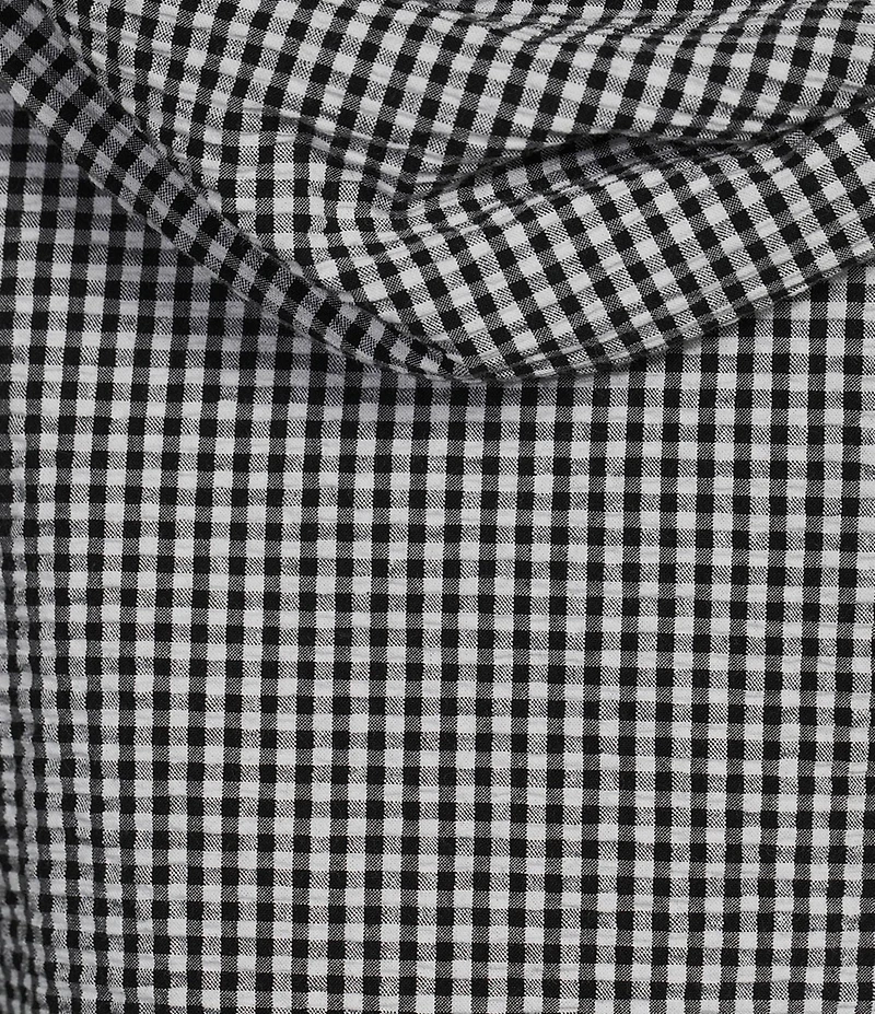 Bryn Walker Pennie Check Seersucker Cowl Neck Cap Sleeve Crop Vest