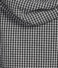 Bryn Walker Pennie Check Seersucker Cowl Neck Cap Sleeve Crop Vest