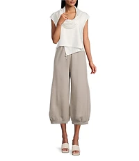 Bryn Walker Pennie Cowl Neck Cap Sleeve Adjustable Tie Vest