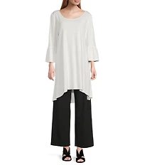 Bryn Walker Phryne Modal Ponti Round Neck 3/4 Bell Sleeve Tunic