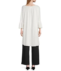 Bryn Walker Phryne Modal Ponti Round Neck 3/4 Bell Sleeve Tunic