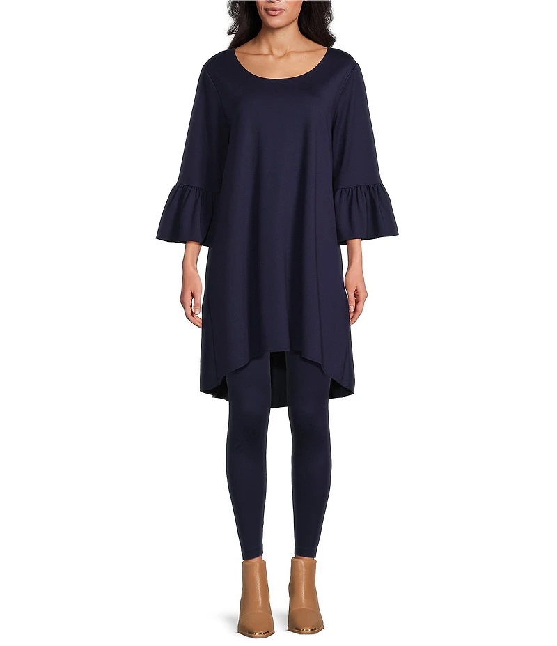 Bryn Walker Phryne Modal Ponti Round Neck 3/4 Bell Sleeve Tunic