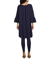 Bryn Walker Phryne Modal Ponti Round Neck 3/4 Bell Sleeve Tunic