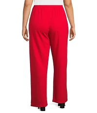 Bryn Walker Plus Bamboo French Terry Elastic Waist Straight Leg Travel Pants