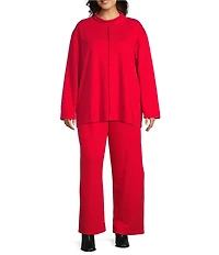 Bryn Walker Plus Bamboo French Terry Relaxed Turtleneck Long Sleeve Shirt