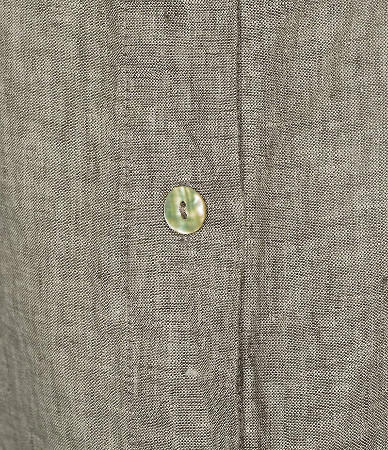 Bryn Walker Plus Bessie Cross-Dyed Linen Round Neck Cap Sleeve Shirt