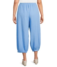 Bryn Walker Plus Campa Cotton Gauze Elastic Waistband Balloon Pants