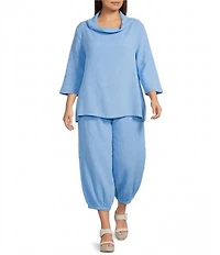 Bryn Walker Plus Campa Cotton Gauze Elastic Waistband Balloon Pants