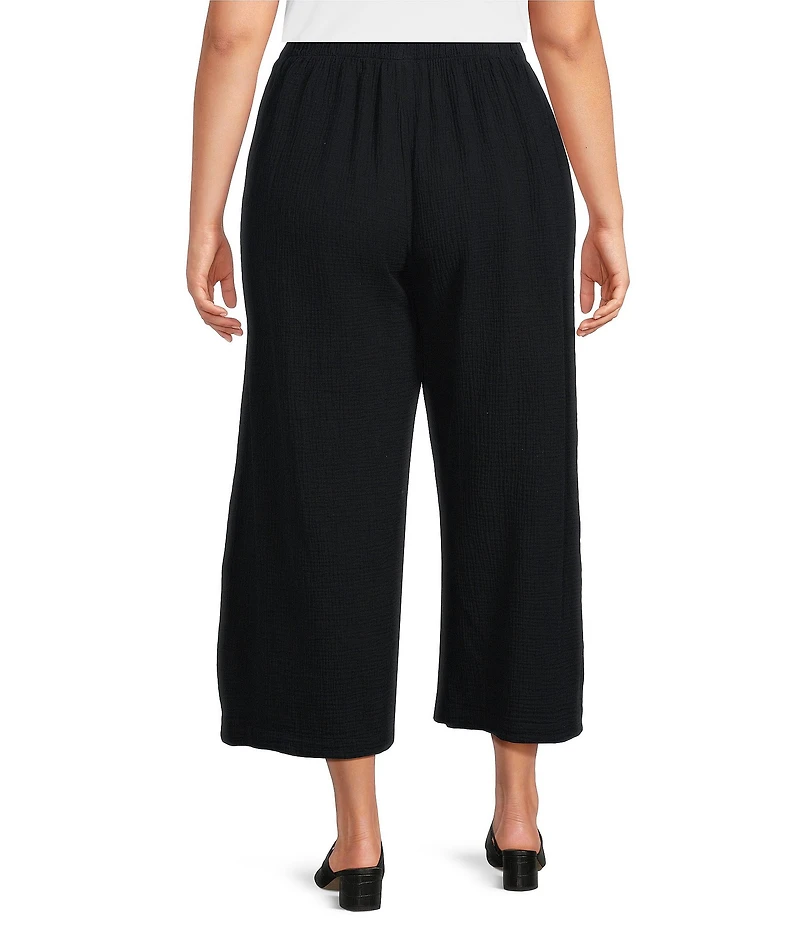 Bryn Walker Plus Cas Gauze Elastic Waist Wide Leg Cop Pants