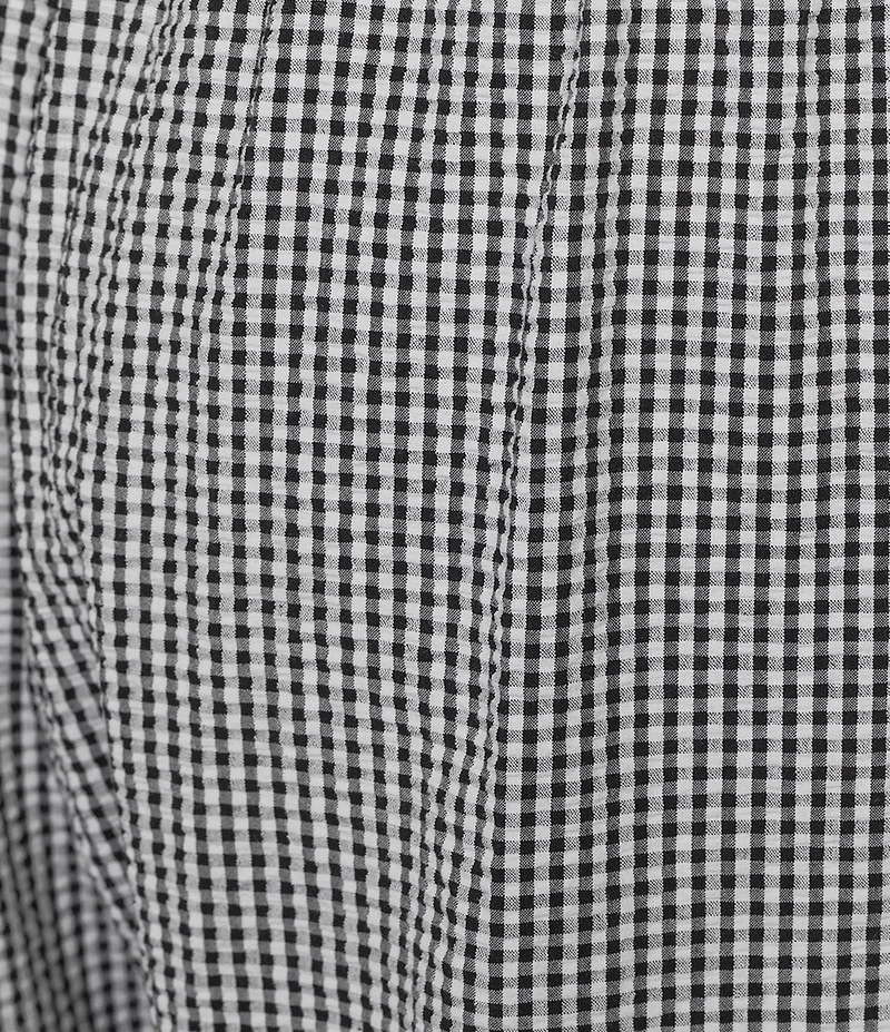 Bryn Walker Plus Casbah Check Seersucker Elastic Waist Full Crop Pants