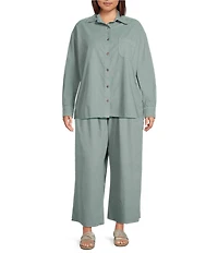 Bryn Walker Plus Corduroy Elastic Waist Wide Leg Flood Pants