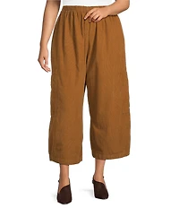 Bryn Walker Plus Cotton Corduroy Elastic Wait Patch Pocket Crop Pasha Pants