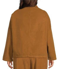 Bryn Walker Plus Joan Cotton Corduroy Point Collar Long Sleeve Button Front Jacket