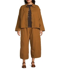 Bryn Walker Plus Joan Cotton Corduroy Point Collar Long Sleeve Button Front Jacket