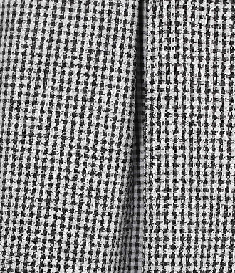Bryn Walker Plus Lucinda Check Seersucker Round Neck 3/4 Sleeve Shirt