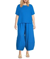 Bryn Walker Plus Oliver Light Linen Elastic Waist Lantern Pants