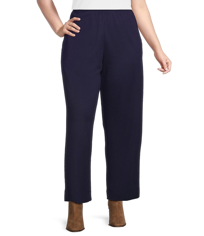 Bryn Walker Plus Size Anka Ponti Elastic Waist Straight Leg Pants