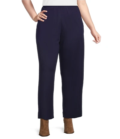 Bryn Walker Plus Size Anka Ponti Elastic Waist Straight Leg Pants