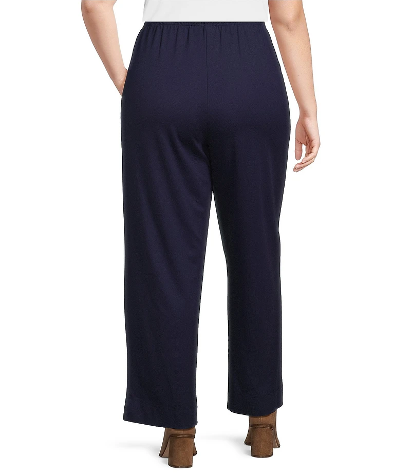 Bryn Walker Plus Size Anka Ponti Elastic Waist Straight Leg Pants