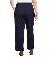 Bryn Walker Plus Size Anka Ponti Elastic Waist Straight Leg Pants