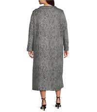 Bryn Walker Plus Size Avila Serpent Recycled Knit Banded Crew Neck Long Sleeve A-Line Midi Dress