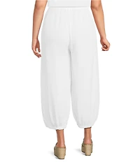Bryn Walker Plus Size Campa Cotton Gauze Elastic Waist Balloon Banded Cuff Pants
