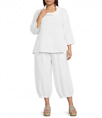 Bryn Walker Plus Size Campa Cotton Gauze Elastic Waist Balloon Banded Cuff Pants