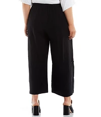 Bryn Walker Plus Size Casbah Light Linen Wide Leg Crop Pull-On Coordinating Pants