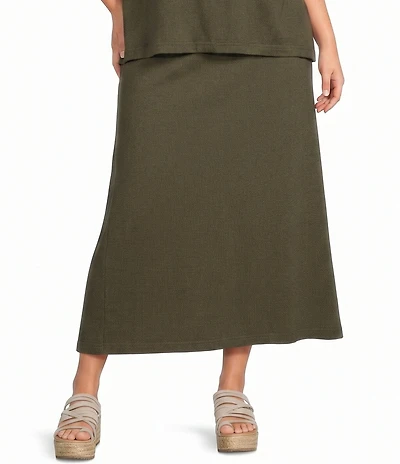 Bryn Walker Plus Size Cotton Jersey A-Line Pull-On Skirt