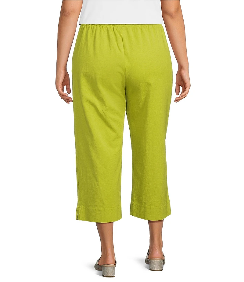Bryn Walker Plus Size Cotton Jersey Pull-On Crop Pant