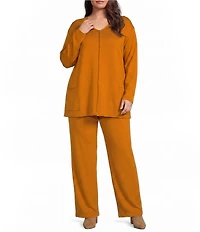 Bryn Walker Plus Size French Terry Bamboo Relaxed Pull-On Travel Pant